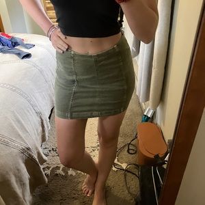 Free people- green denim skirt